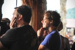 Chad and David Look on as McGraw Performs
